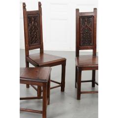 French 19th Century Set of 5 Gothic Style Chairs - 2469180