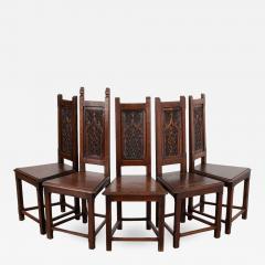 French 19th Century Set of 5 Gothic Style Chairs - 2482644