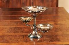 French 19th Century Silver Epergne with Pierced Foliage and Scrolling Motifs - 3485516