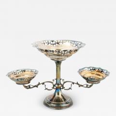French 19th Century Silver Epergne with Pierced Foliage and Scrolling Motifs - 3487717