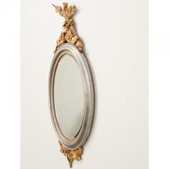 French 19th Century Silver Gold Gilt Oval Mirror - 3145414