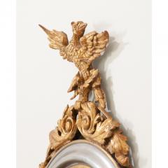 French 19th Century Silver Gold Gilt Oval Mirror - 3145451
