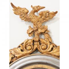 French 19th Century Silver Gold Gilt Oval Mirror - 3145457