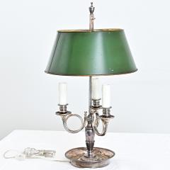 French 19th Century Silverplate Bouillotte Table Lamp - 4663672