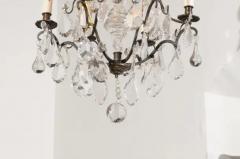 French 19th Century Six Light Brass Chandelier with Pendeloques and Teardrops - 3461692