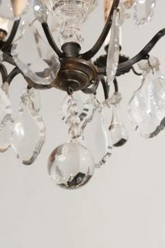 French 19th Century Six Light Brass Chandelier with Pendeloques and Teardrops - 3461710