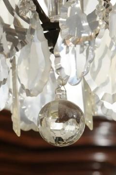 French 19th Century Six Light Crystal Chandelier with Pendeloques and Rosettes - 3472772