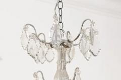 French 19th Century Six Light Crystal Chandelier with Silvered Iron Armature - 3422798