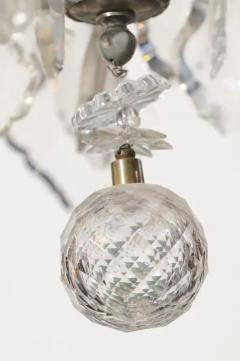 French 19th Century Six Light Crystal Chandelier with Silvered Iron Armature - 3422889