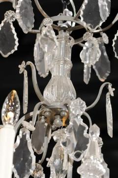 French 19th Century Six Light Crystal Chandelier with Silvered Iron Armature - 3422893
