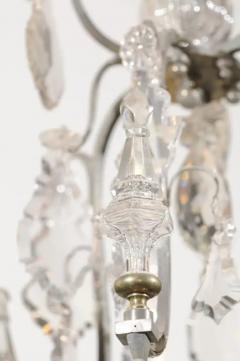 French 19th Century Six Light Crystal Chandelier with Silvered Iron Armature - 3422896