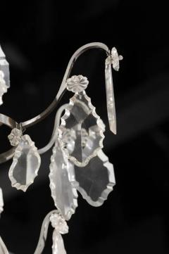French 19th Century Six Light Crystal Chandelier with Silvered Iron Armature - 3422904