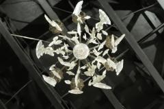 French 19th Century Six Light Crystal Chandelier with Silvered Iron Armature - 3422911