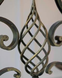French 19th Century Six Light Iron Chandelier with Spiral and Scrolling Arms - 4432029