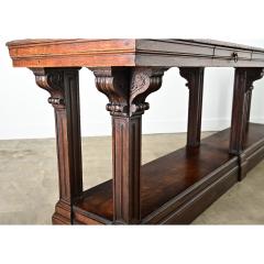 French 19th Century Solid Oak Drapery Table - 4147466