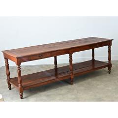 French 19th Century Solid Oak Drapery Table - 4798397