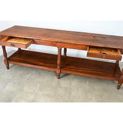 French 19th Century Solid Oak Drapery Table - 4798401
