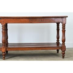 French 19th Century Solid Oak Drapery Table - 4798465