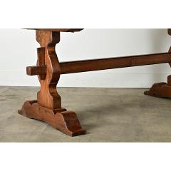 French 19th Century Solid Oak Trestle Table - 3954741
