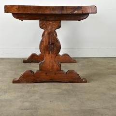 French 19th Century Solid Oak Trestle Table - 3954742