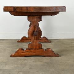 French 19th Century Solid Oak Trestle Table - 3954743