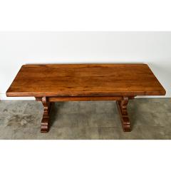 French 19th Century Solid Oak Trestle Table - 3954757