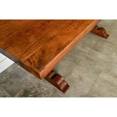 French 19th Century Solid Oak Trestle Table - 3954758