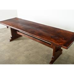 French 19th Century Solid Oak Trestle Table - 4174806