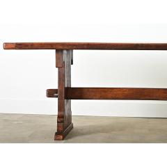 French 19th Century Solid Oak Trestle Table - 4174838