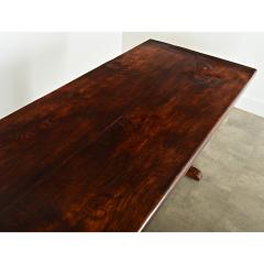 French 19th Century Solid Oak Trestle Table - 4174853