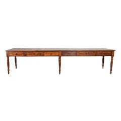 French 19th Century Solid Walnut Convent Dining Table - 4455356
