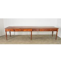 French 19th Century Solid Walnut Convent Dining Table - 4455367