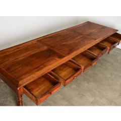 French 19th Century Solid Walnut Convent Dining Table - 4455369
