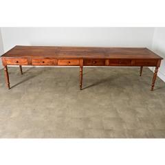 French 19th Century Solid Walnut Convent Dining Table - 4455370