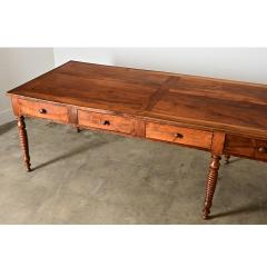 French 19th Century Solid Walnut Convent Dining Table - 4455374