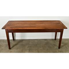 French 19th Century Solid Walnut Dining Table - 3877241