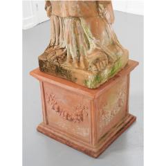 French 19th Century Terracotta Statue on Pedestal - 1924403