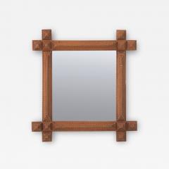 French 19th Century Tramp Art Frame with Mirror - 1470763