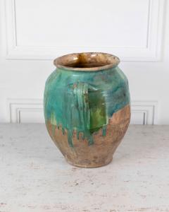 French 19th Century Turquoise and Green Glaze Confit Pot - 4758241