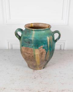 French 19th Century Turquoise and Green Glaze Confit Pot - 4758242