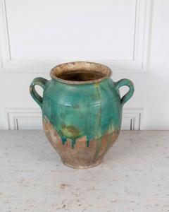 French 19th Century Turquoise and Green Glaze Confit Pot - 4758298