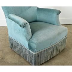 French 19th Century Velvet Armchair with Fringe - 4337011