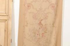 French 19th Century Vertical Hand Woven Tapestry with Floral D cor and Volutes - 3417063