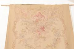 French 19th Century Vertical Hand Woven Tapestry with Floral D cor and Volutes - 3417221