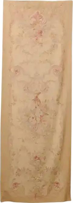 French 19th Century Vertical Hand Woven Tapestry with Floral D cor and Volutes - 3430441