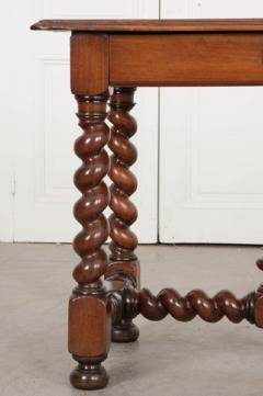 French 19th Century Walnut Barley Twist Writing Table - 1188922