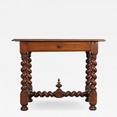 French 19th Century Walnut Barley Twist Writing Table - 1188969