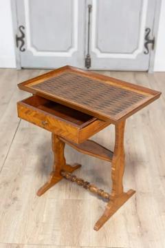 French 19th Century Walnut Cherry and Mahogany Tray Top Table with Marquetry - 3715258