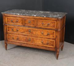 French 19th Century Walnut Marble Top Louis XVI Commode - 556716