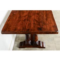 French 19th Century Walnut Oak Trestle Table - 3934993